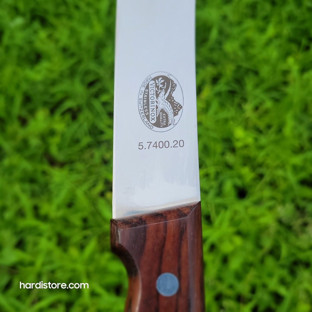 ID PISAU SEMBELIH BULLNOSE 20 CM VICTORINOX BUTCHER KNIFE 5.7400.20 ROSEWOOD (MARKING LAWAS)