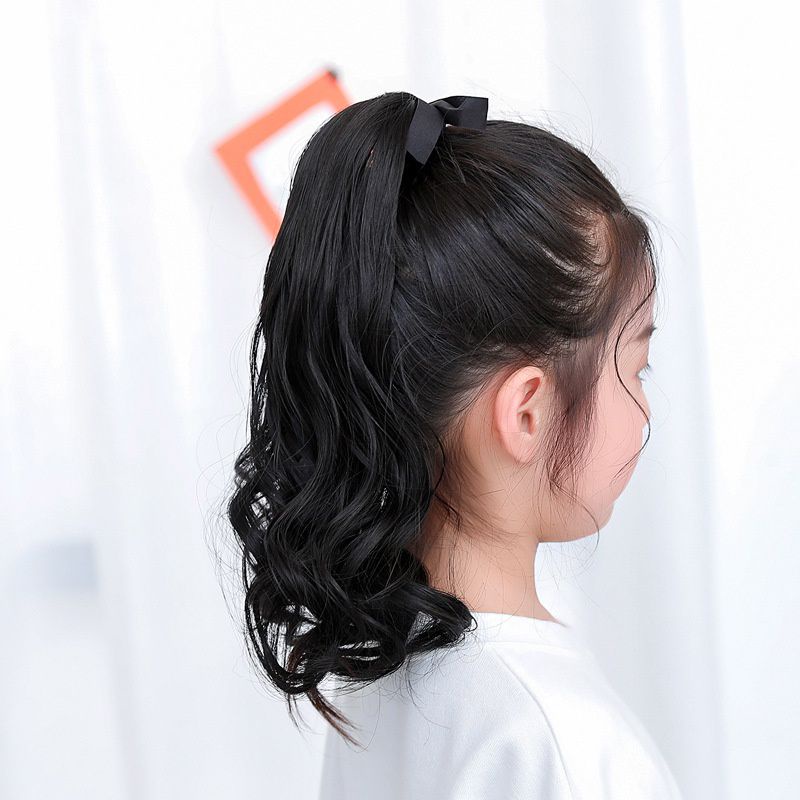 [rumahbayipdg] Rambut palsu anak hair clip curtly wig anak ponytail anak curtly tali