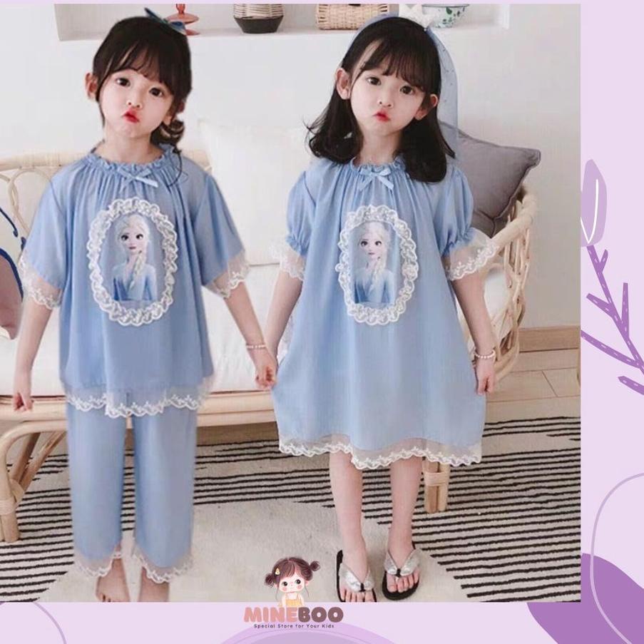 ✬ mineboo BLUE ICE EBV Baju Anak Perempuan Dress Setelan Renda Import Berkualitas ➳