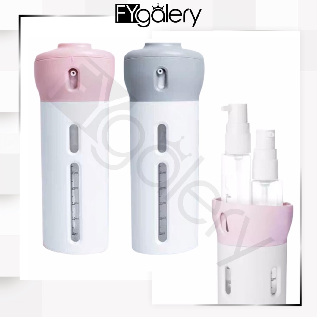 FYGALERY HL0097 Botol Travel Set 4 In 1 Dispenser Sabun Shampoo Portable Praktis Mini Travelling Bottle Organizer Murah