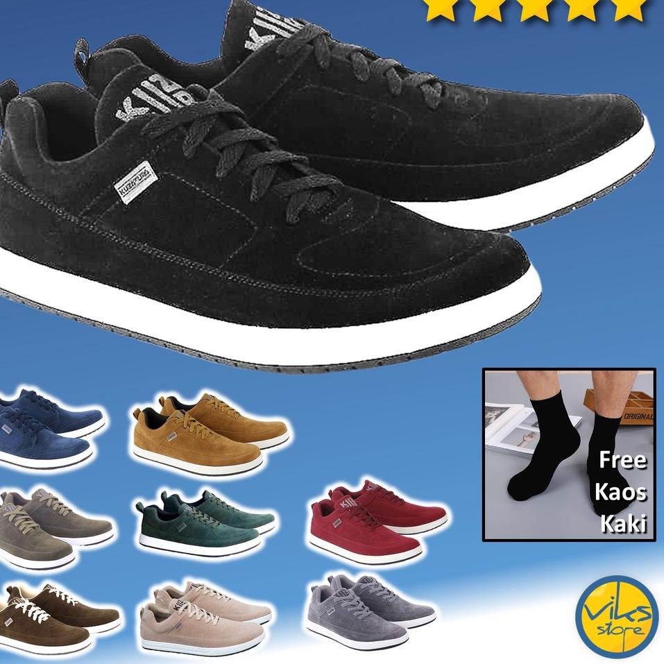☺ Sepatu Sneakers Pria Cowok Tali Style Casual Distro Kuzatura Original Bahan Suede Lokal Premium El