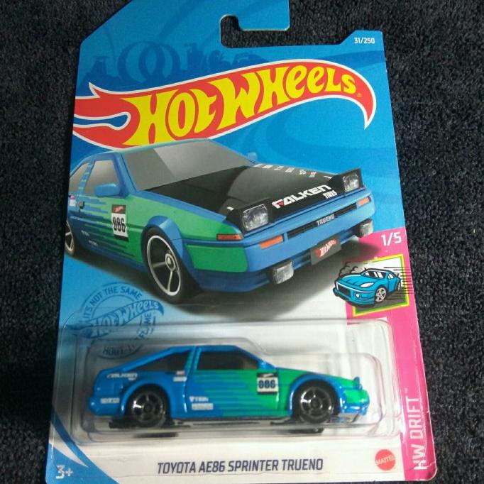 HOT WHEELS TOYOTA AE86 SPRINTER TRUENO. HW DRIFT CARD SERIES. FALKEN.