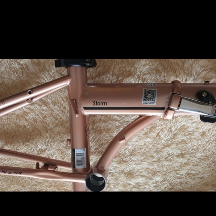 Frame Fork Fnhon Storm V Brake 20 22 inch Warna COKLAT HITAM Chromlly