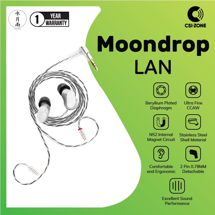 Moondrop LAN 10MM Beryllium Plated Diaphragm In Ear Monitor Earphone