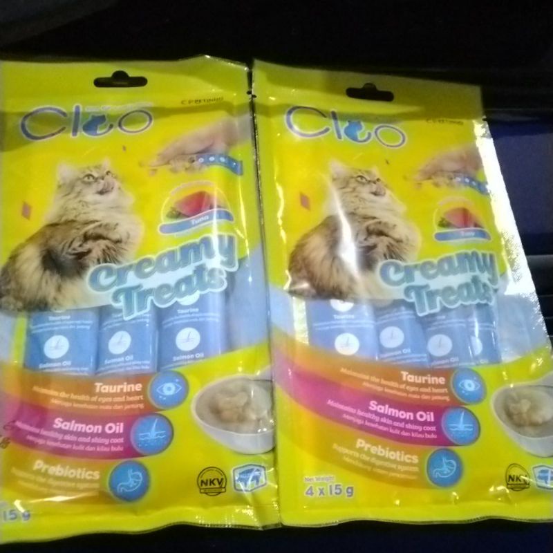 Cleo creamy treats 4x15gr Snack jajan kucing