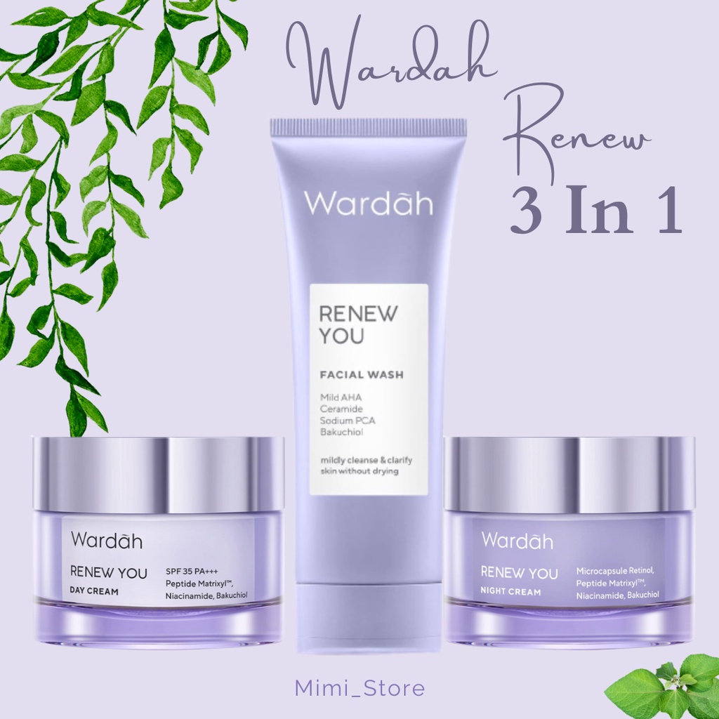 Wardah Paket Renew Anti Aging Besar 3 In 1