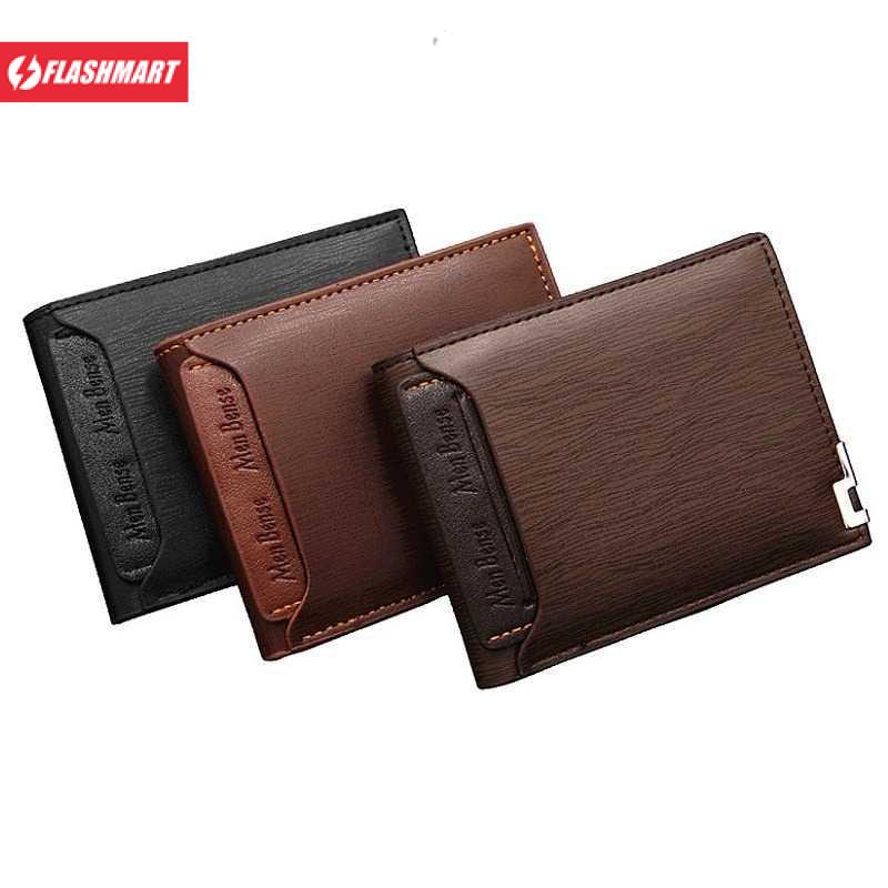 Flashmart Dompet Pria Bahan Kulit Leather Wallet - QB04