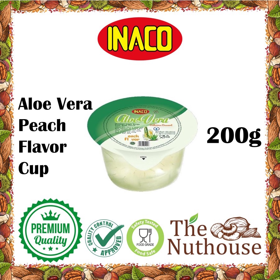 INACO Aloe Vera Peach Flavor Cup / Lidah Buaya Persik 200gr [Halal]