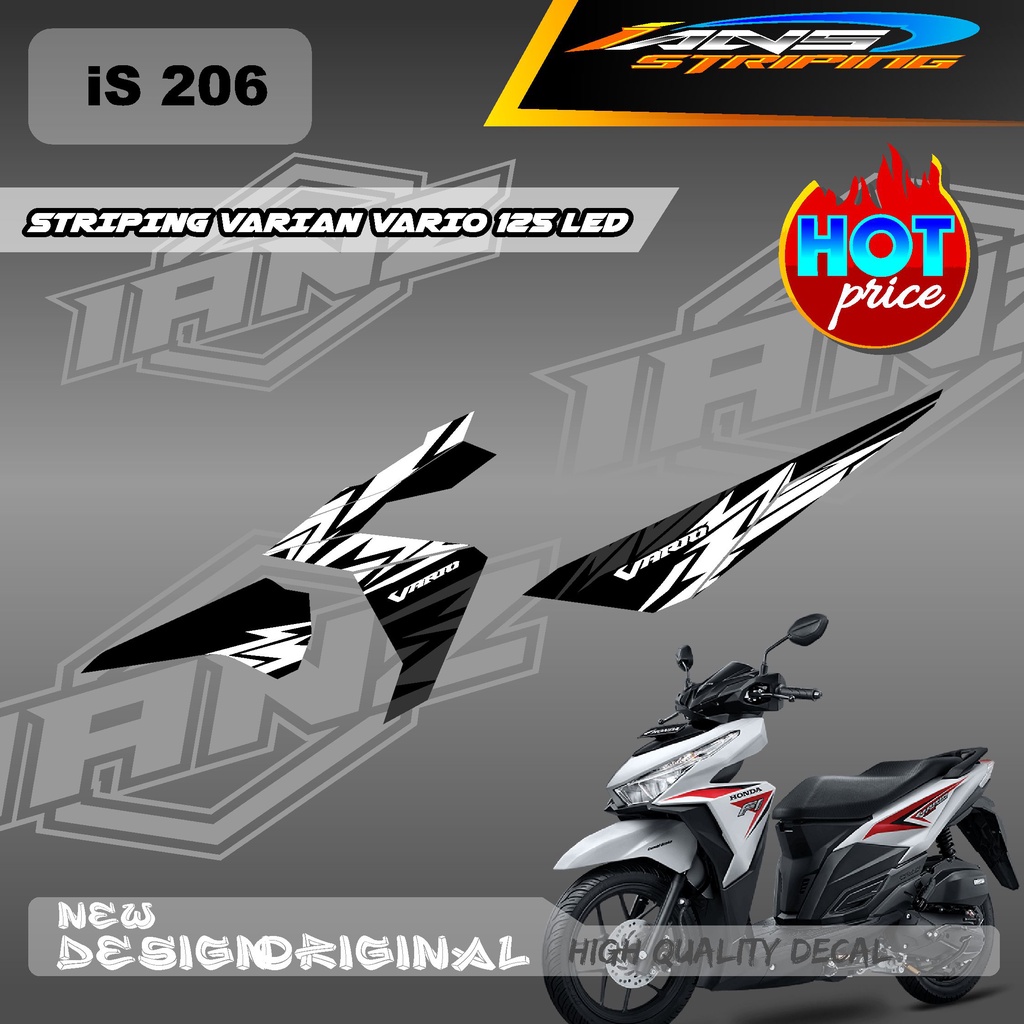 NEW DECAL STRIPING HONDA VARIO 125 LED BAHAN BERKUALITAS / STRIPIN SEMI FULL BODY HONDA VARIO 125 LED / DECAL KERETA HONDA VARIO IS206