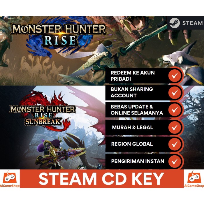 Monster Hunter Rise + DLC Sunbreak Set Original PC Game Steam