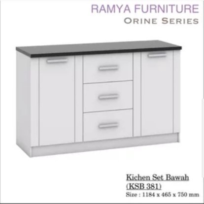 Rak Dapur Kitchen Set Lemari Dapur Bawah Putih 3 Pintu Minimalis Kaca Bandung