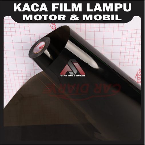 Kaca Film Lampu Motor Mobil Stiker Lampu Transparan Warna Hitam