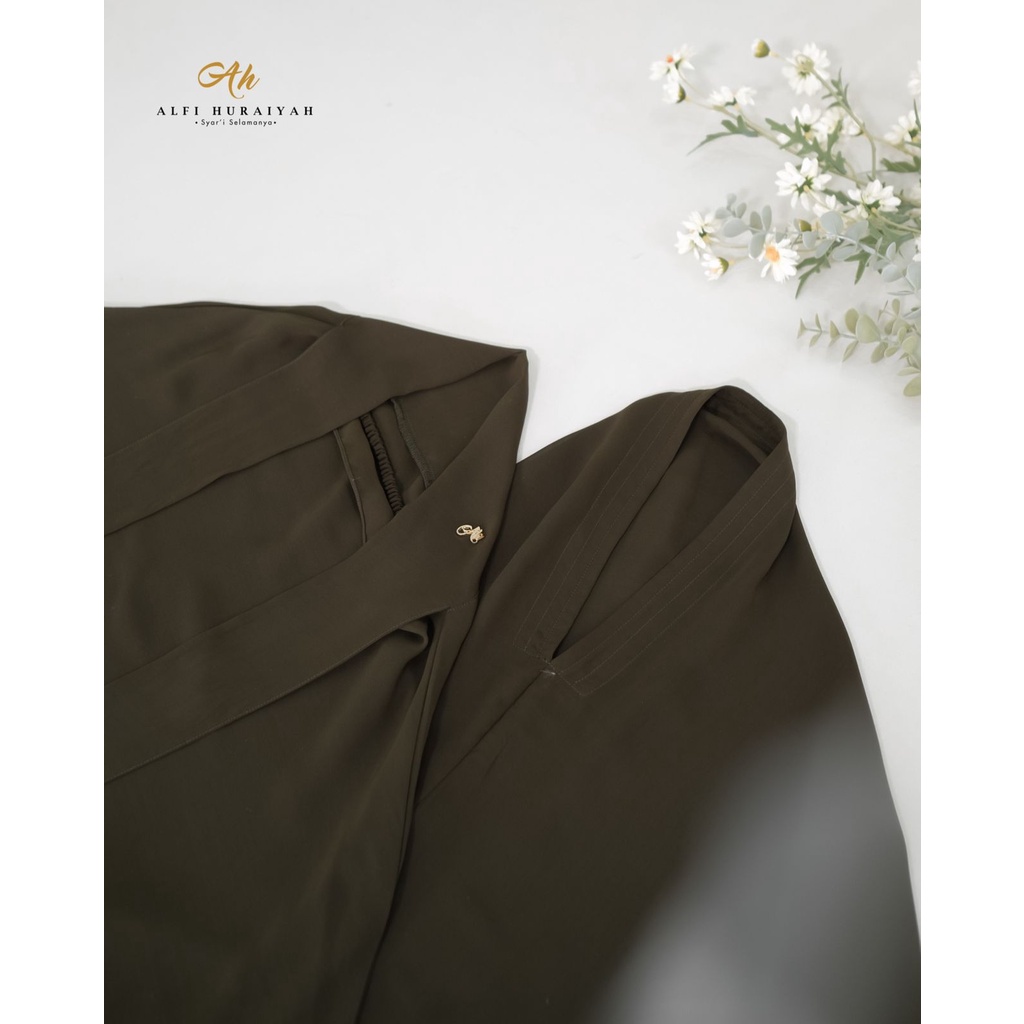 ALFI HURAIYAH - TULIP KHIMAR SERIES bahan Chiffon Arabic Jilbab Basic Nonpad French Khimar Free Cadar Tali