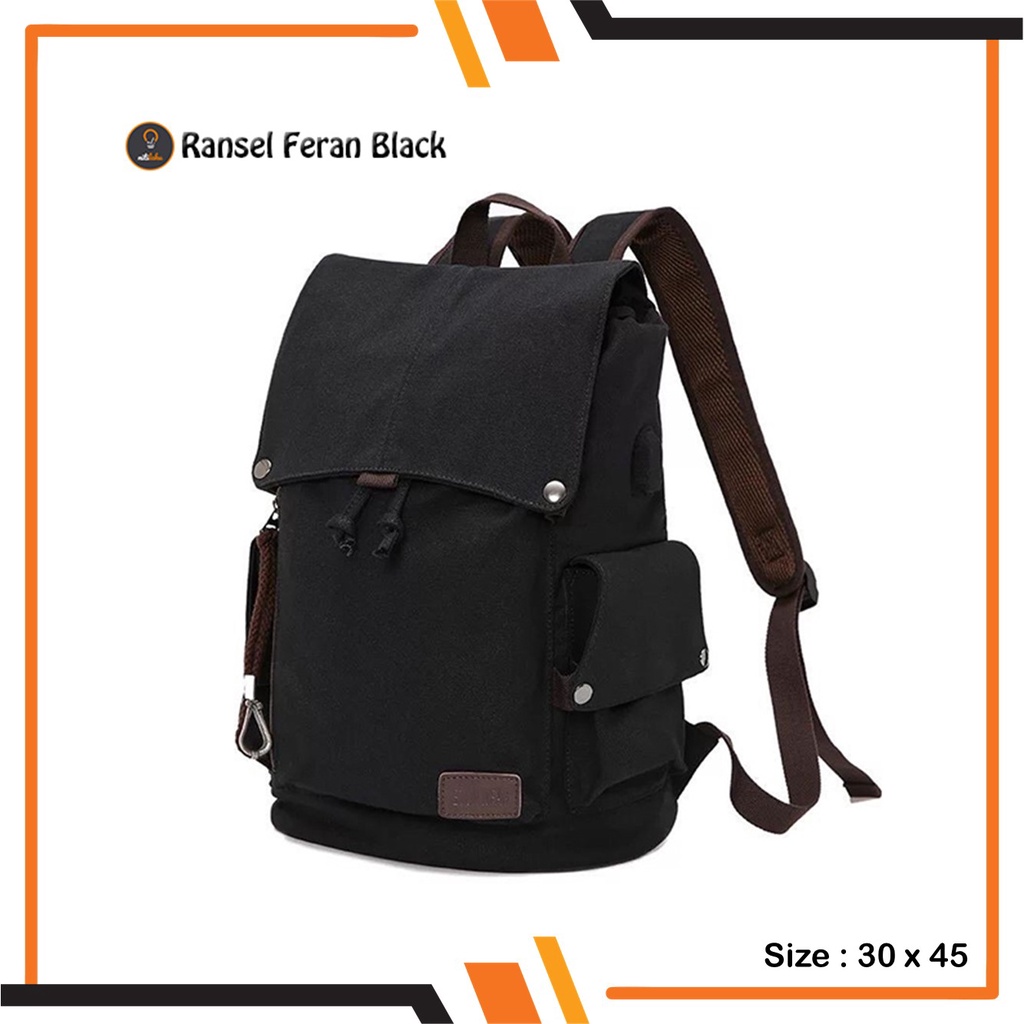 Tas Ransel Kanvas Laptop Distro Sekolah Pria Feran