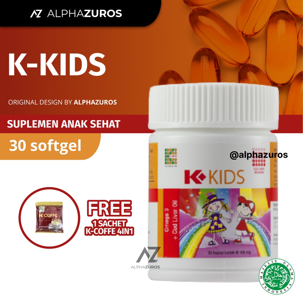 K-KIDS Omega 3 Original K-Link K Kids Minyak Ikan Anak 1 Botol isi 30 cod Liver Oil