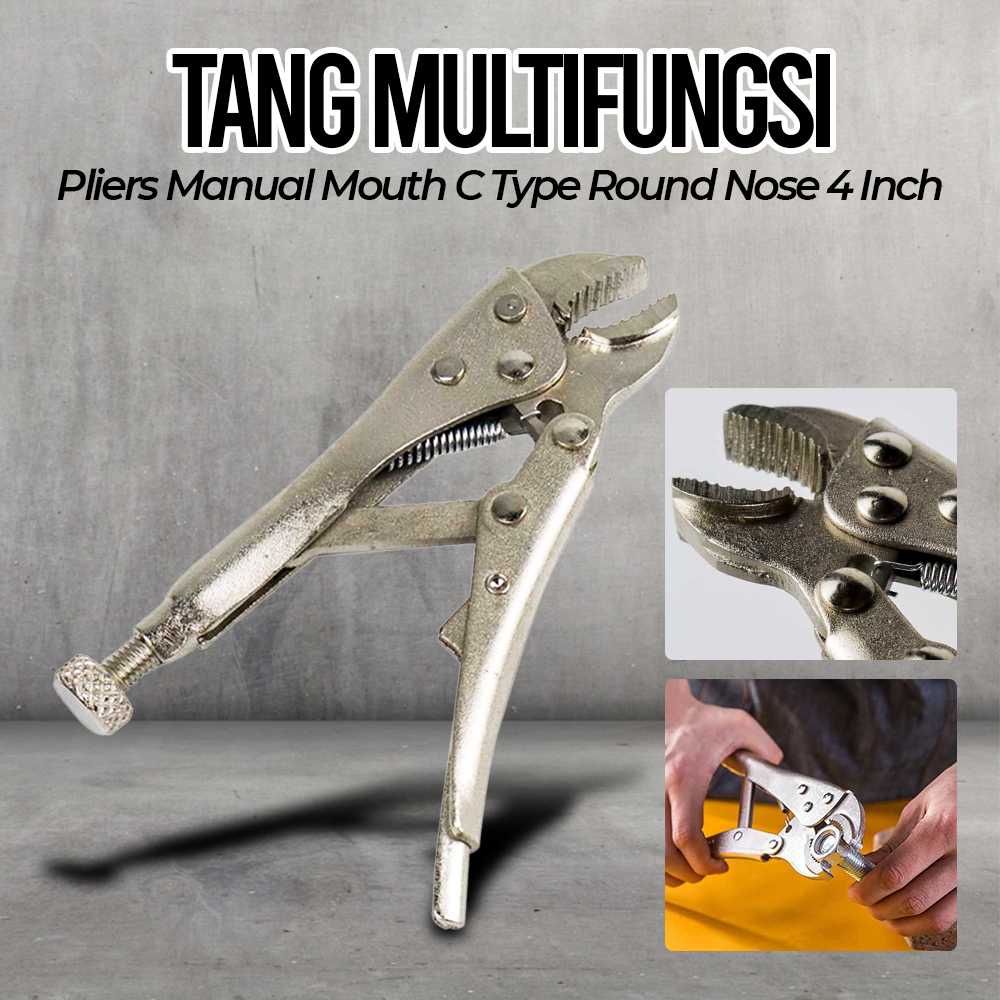 (BISA COD) FTIHSHP LAOA Tang Multifungsi Pliers Manual Mouth C Type Round Nose 4 Inch - L100