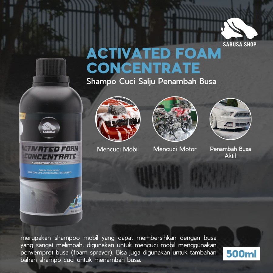 SABUSA Shampoo Snow Wash Penambah Busa Foam Aktif Shampo Cuci Mobil Motor 500ml
