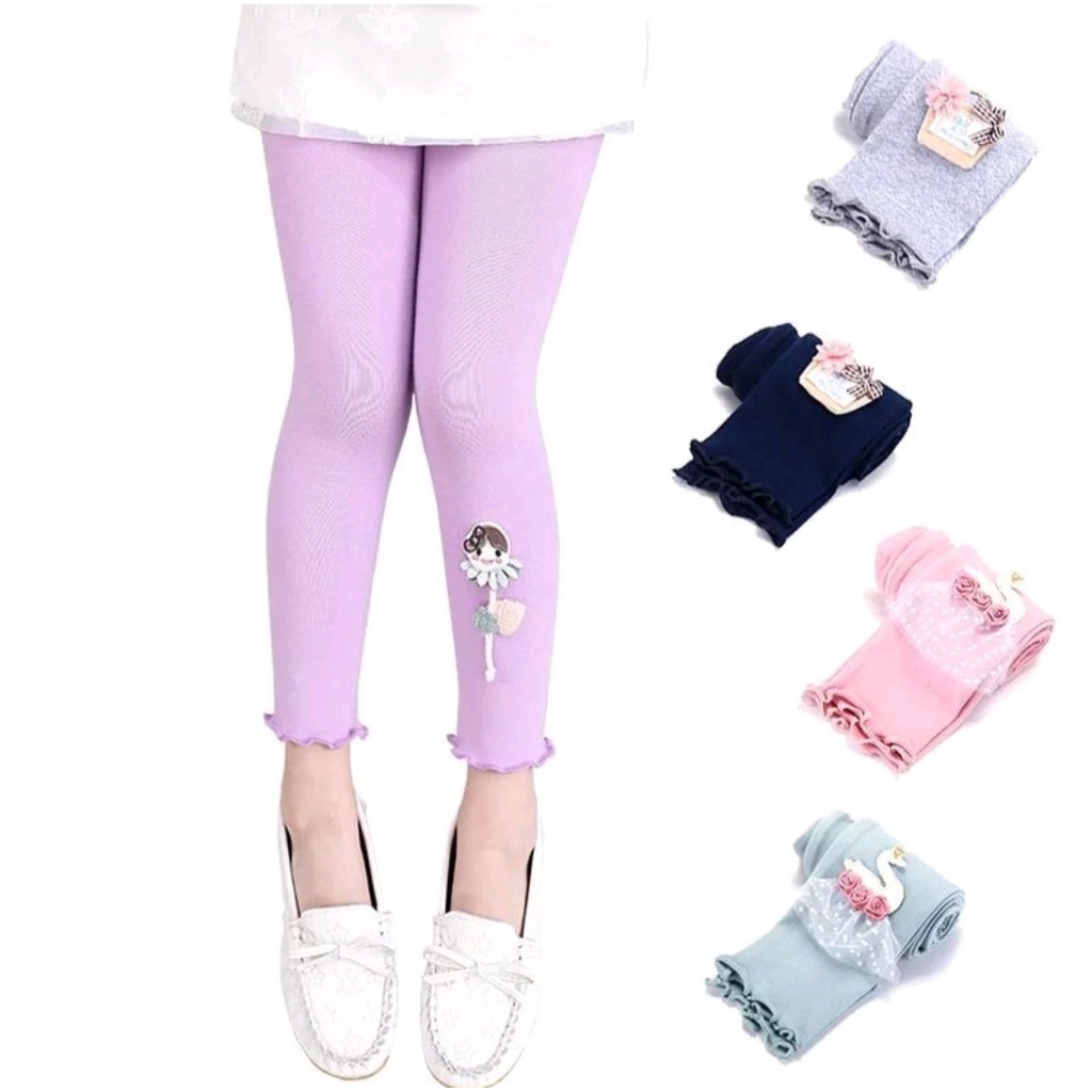 3 Pcs Legging Anak Perempuan Import Paket 3 Pcs Leging bayi balita 100% Cotton Import Ukuran 6 bulan - 10 tahun