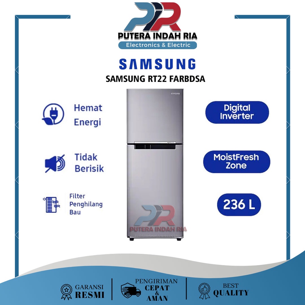 Kulkas 2 Pintu SAMSUNG 234 Liter RT22FARBDSA / RT 22 FARBDSA Digital Inverter