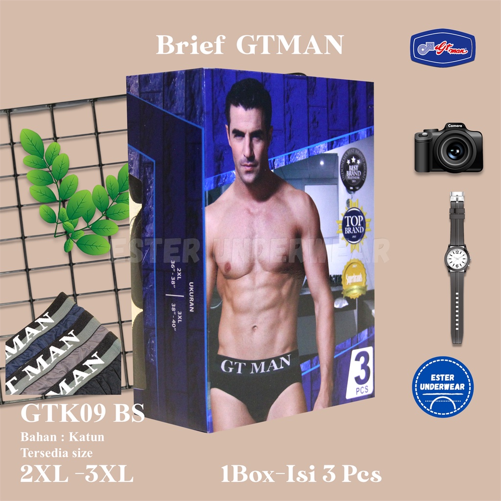 Celana Dalam Pria Big Size GTMAN GTK09 BS 1Box Isi 3 Pcs