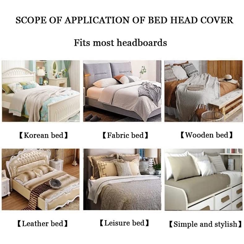 NP- Elastic Bed Cover Headboard Bunga Merah - Cover Sandaran Tempat Tidur