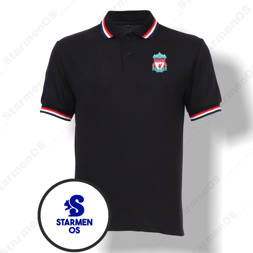 Kaos Wangki Polo T-Shirt Pria Kerah 3 List Logo LIVERPOOL