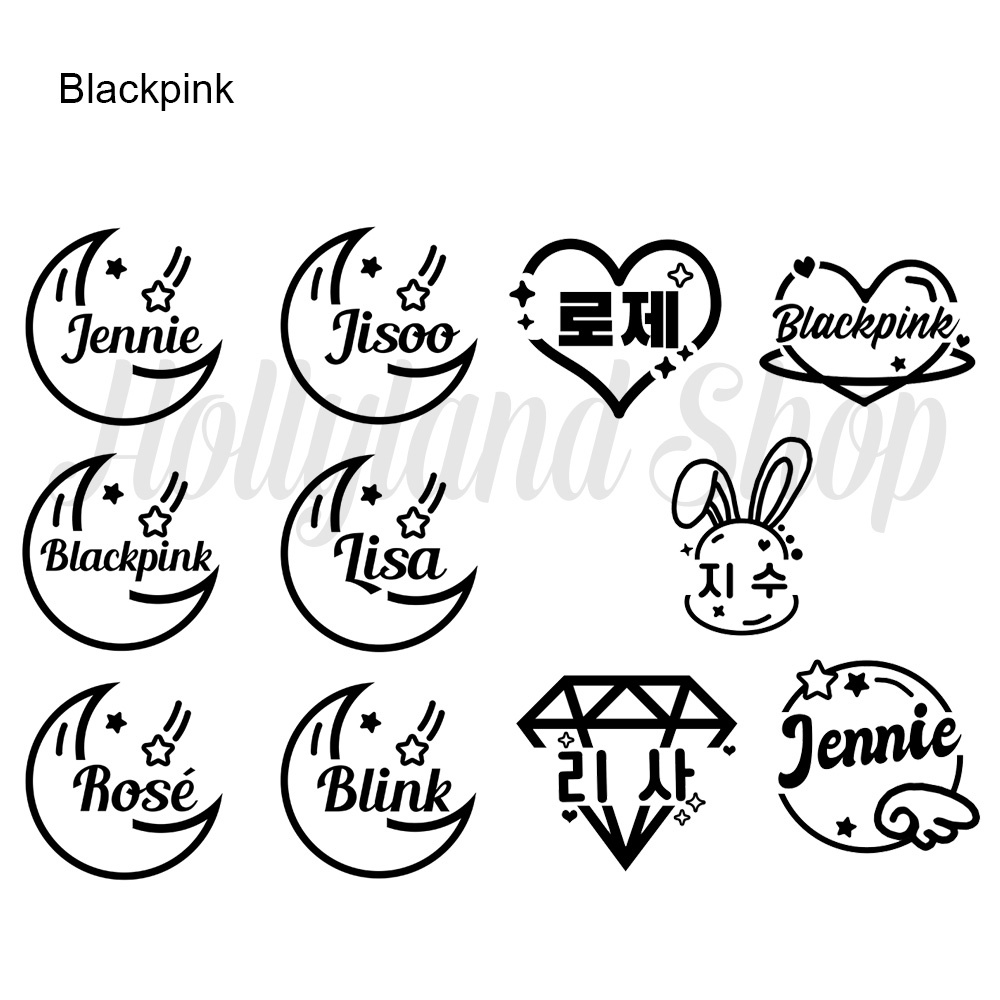 

Sticker Cutting BLACKPINK Member Nama Hangeul Lightstick (2pcs) Unofficial