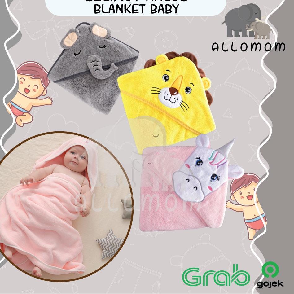 ❉ Blanket Selimut Bayi Newborn / Selimut Bulu Aman Untuk Baby Blanket / Selimut Topi Bayi ➮