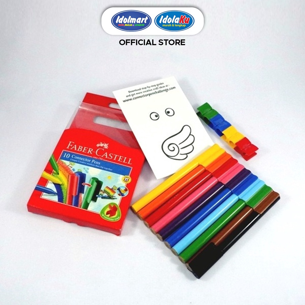 IDOLMART Faber Castell Spidol Connector Pen 10 Warna Idolmart Surabaya