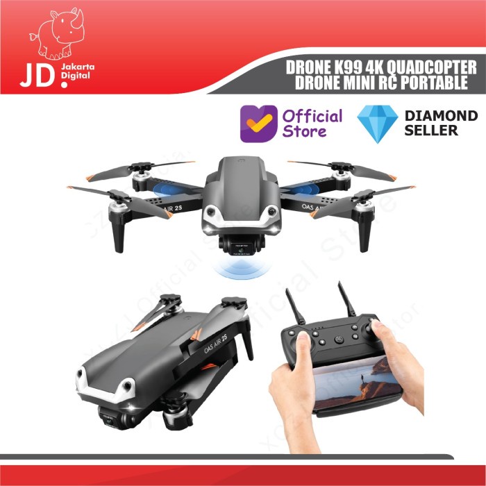 DRONE K99 4K QUADCOPTER DRONE MINI RC PORTABLE