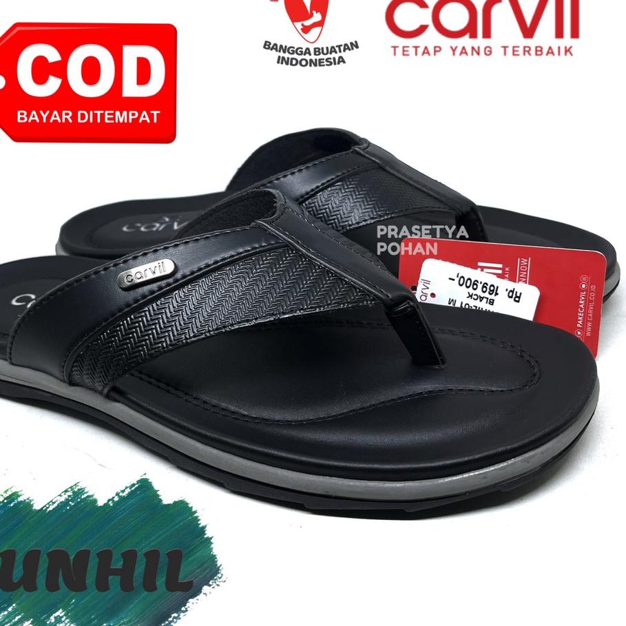 ✼ Sandal Kulit Pria Carvil Original - Sendal Pria Kulit Original Carvil ➯