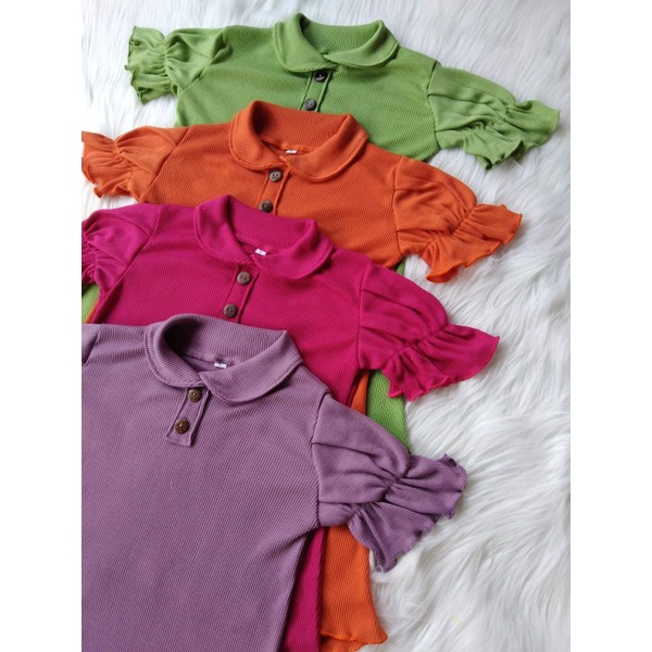 Baju Dress Anak Perempuan KIARA Ruffle Knit Tee 1-5 Tahun