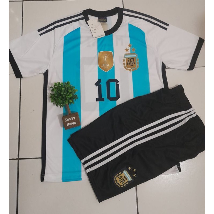 JERSEY SETELAN ANAK ARGENTINA MESSI XXL (USIA 12 Thn)