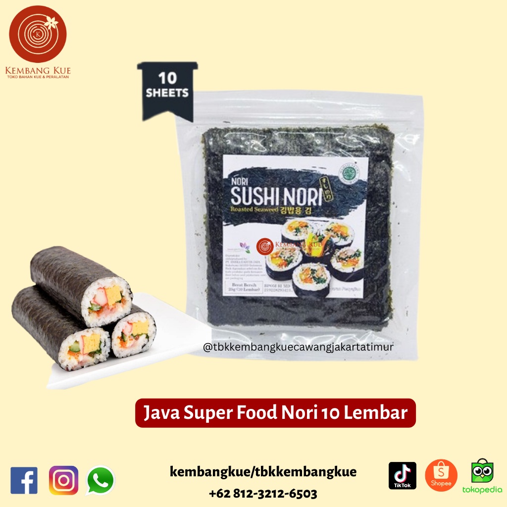

Sushi Nori Java Super food Sheet 10 Lembar