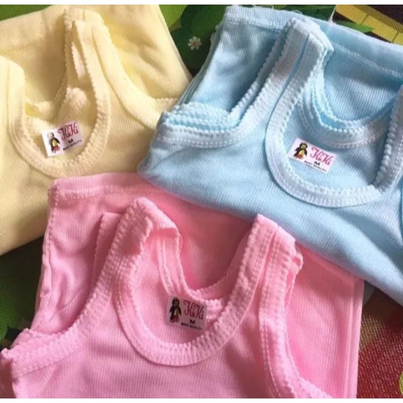 kaos dalam anak isi 6pcs/singlet anak polos warna 0-5 tahun