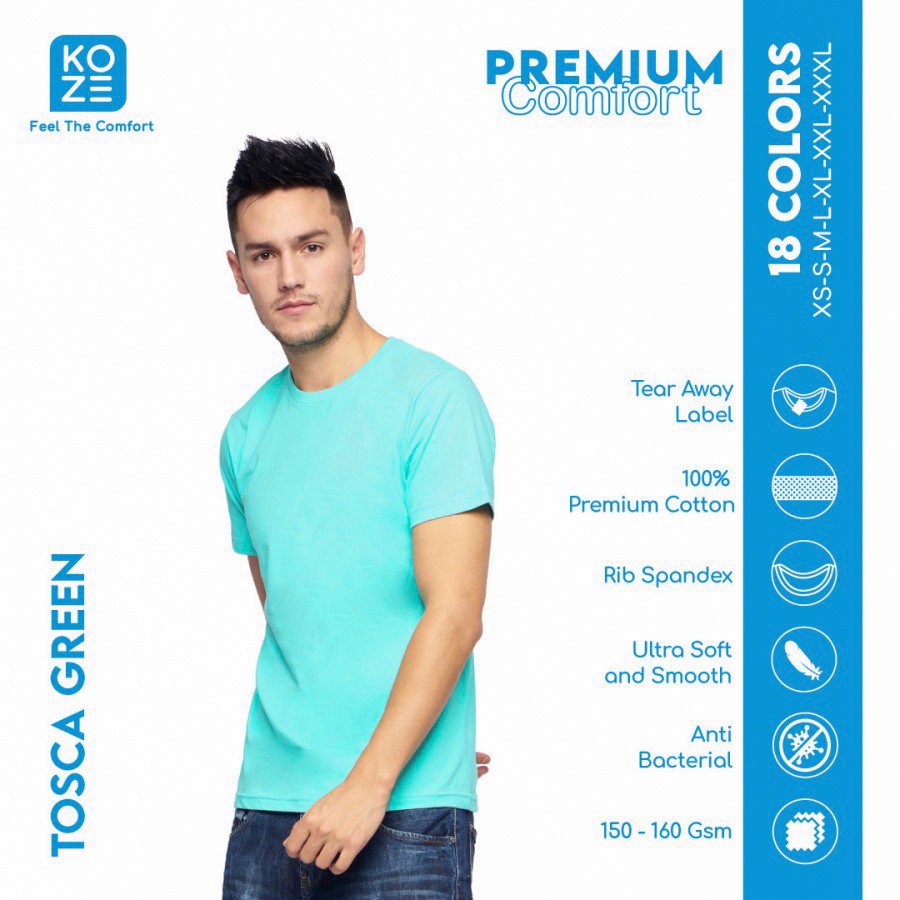 Kaos Polos KOZE Tosca / Kaos Polos Tosca / Premium Comfort Cotton Combed 30s