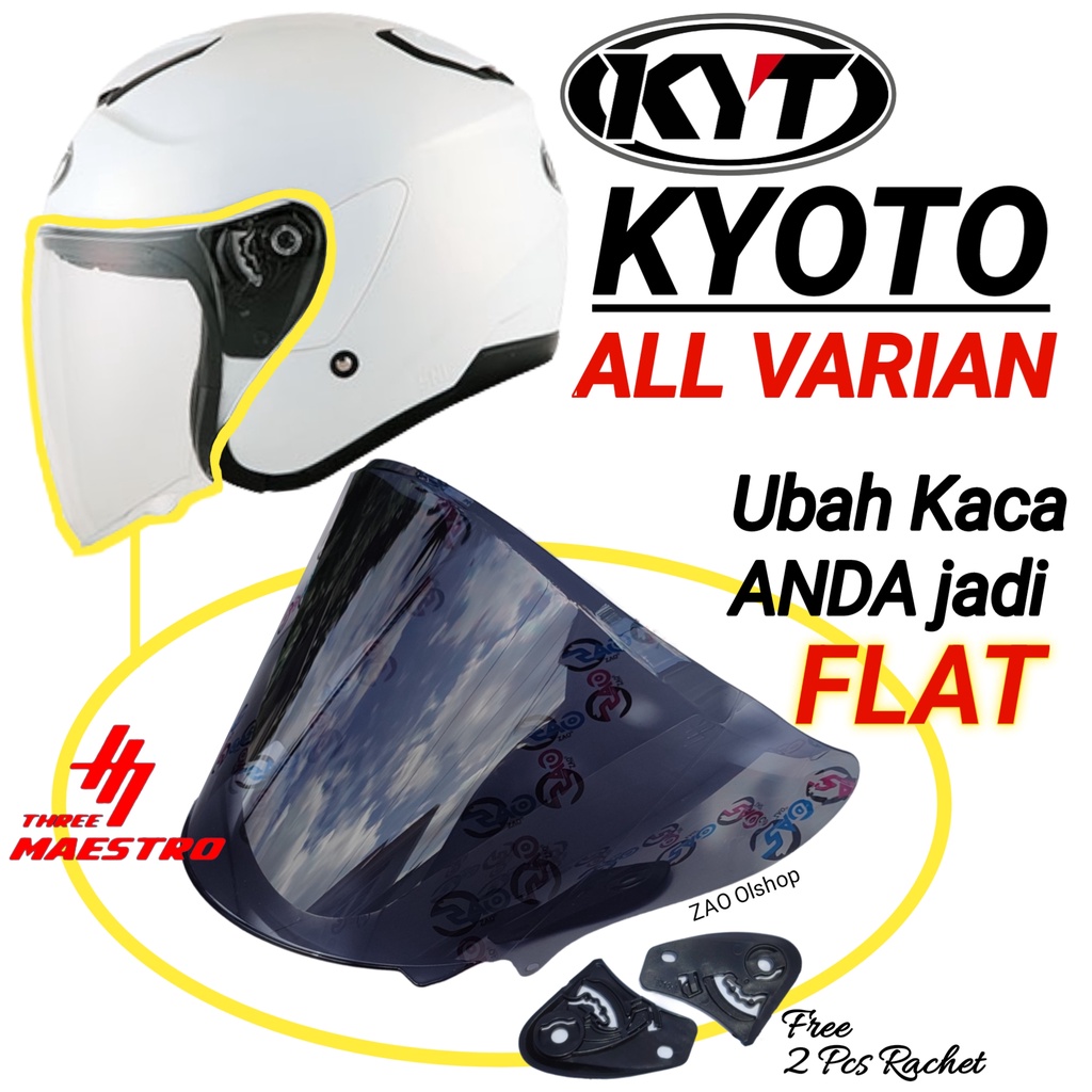 Kaca Helm KYT KYOTO Visor open venom FLAT kyt kyoto kaca datar nyaman by Three Maestro helmet tm3