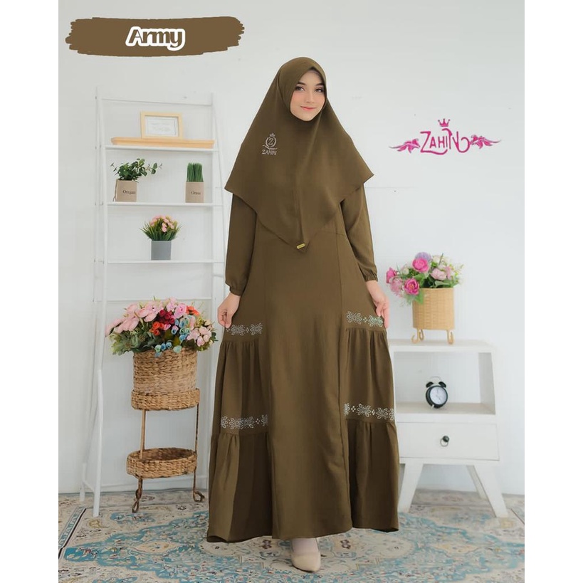 SET GAMIS MAHARANI SYAR'I BY ZAHIN/SET HIJAB MAHARANI CRINCLE