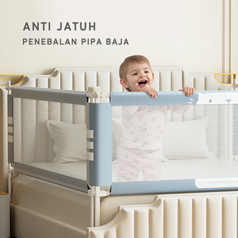 Pagar bayi anti-jatuh pagar pembatas samping tempat tidur anti-jatuh tempat tidur blok anak-anak baf