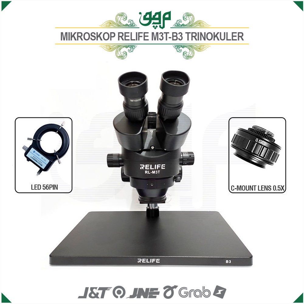 Mikroskop Trinokuler Relife M3T B3 Plus Lampu LED