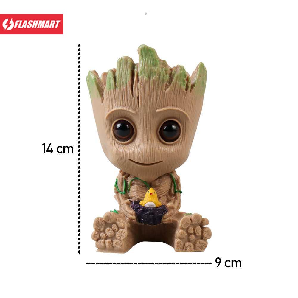 Flashmart Groot Action Figure Marvel Holding Pot Tanaman 14cm - TKR9