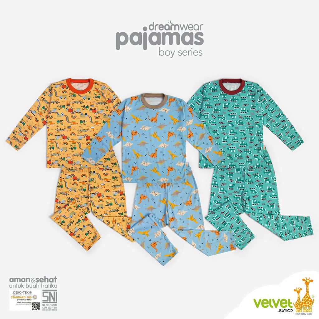 VELVET PIYAMA BOY SIZE 2-10TAHUN