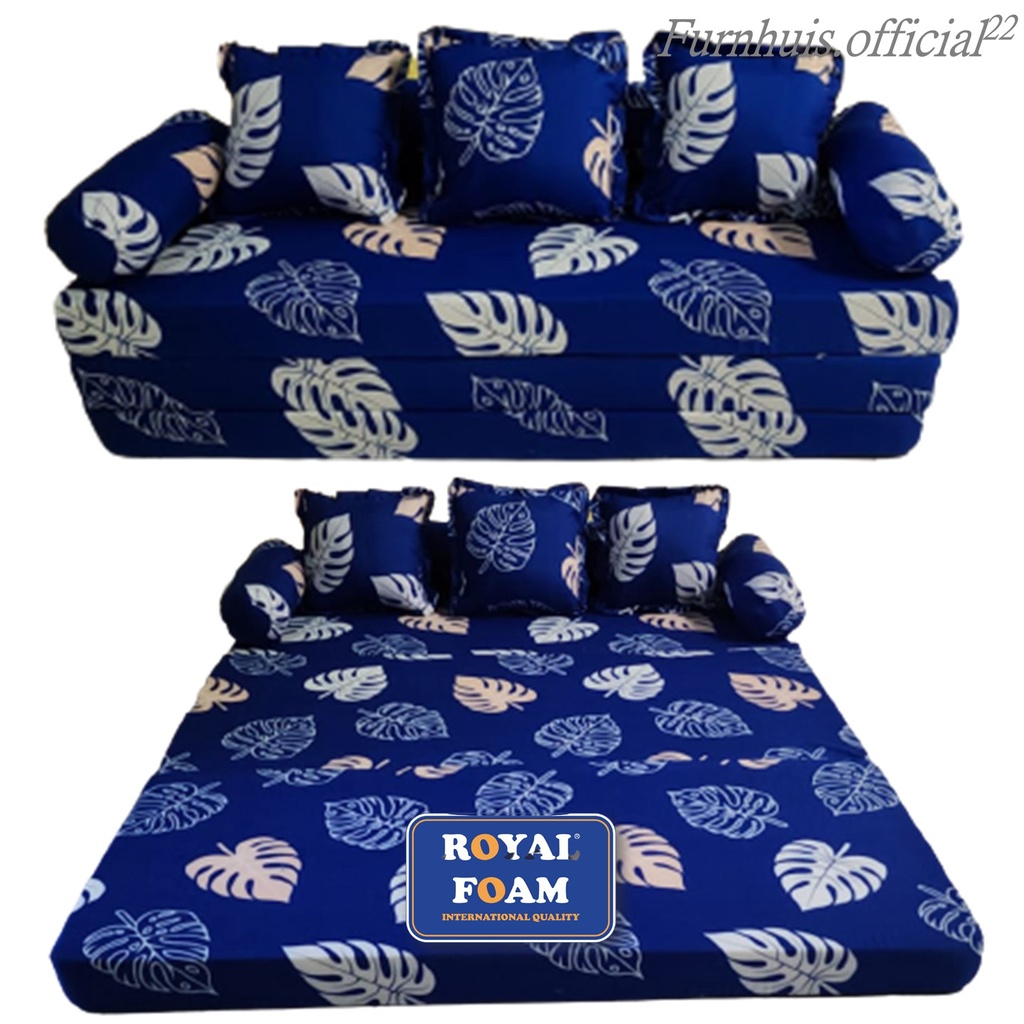 Royal Foam Kasur Busa Bergaransi Sofa Bed Lipat Minimalis Uk 180 x 140 x 10 cm