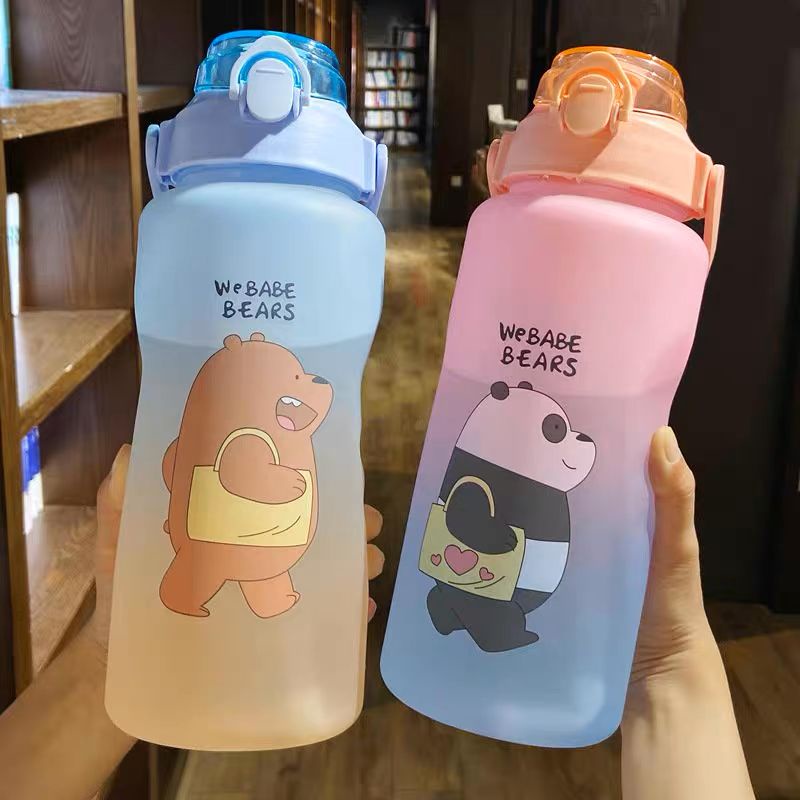 Botol Motivasi 2000ml 2 Liter Waktu Kantoran Gym Sekolah Hangout Unik Jumbo Tumblr Air Tanda Waktu R