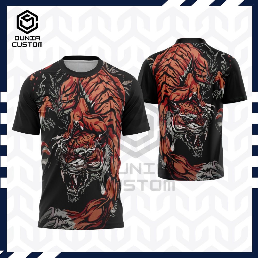 Kaos Harimau || Kaos Baju T-Shirt Macan Fullprint || Kaos Motif Harimau || Kaos Pria Harimau