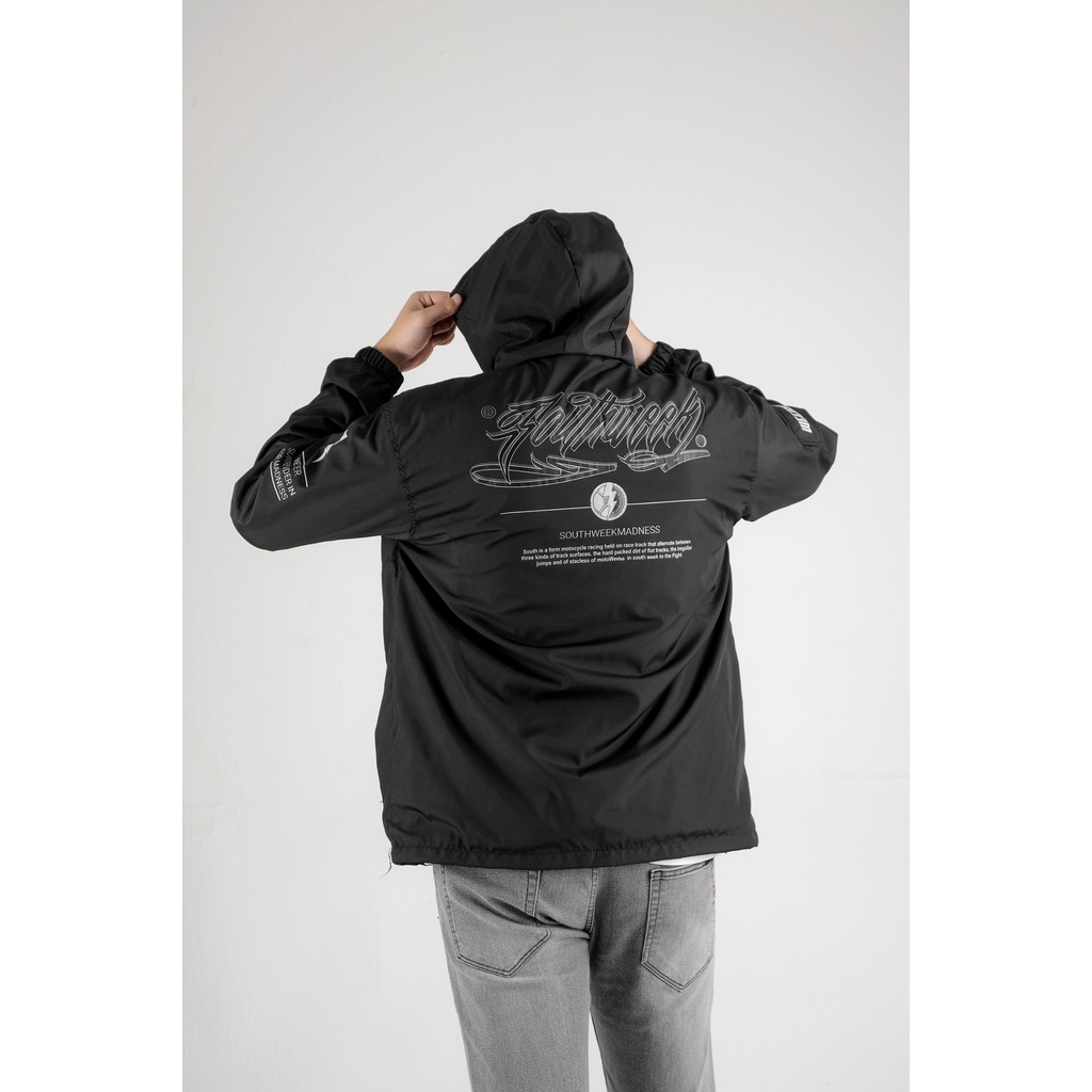 Jacket Cagoule Black Series Motif Original Distro - Jaket Parasut Waterproof Terbaru