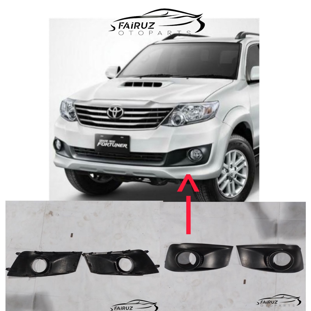 (1 SET Kanan Kiri 2 Biji) Cover Foglamp Grand Fortuner / Fortuner VNT 2012 2013 2014 2015 TIPE  G OR