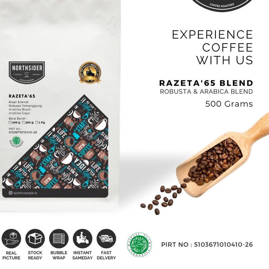 

❆ BIJI KOPI SUSU RAZETA'65 BLEND ROBUSTA-ARABIKA - 500GR NORTHSIDER COFFEE ☋