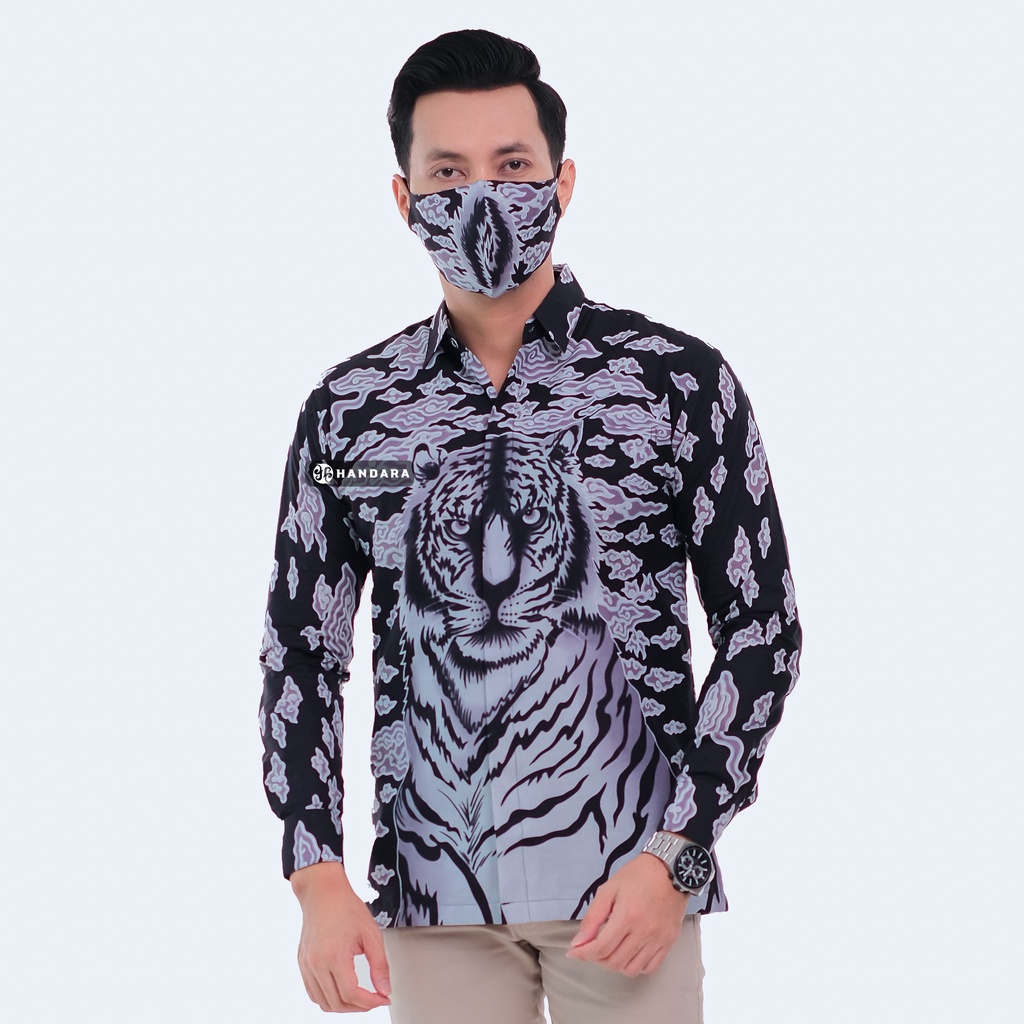 Handara Batik Pria Lengan Panjang Slim Fit Premium Harimau Siliwangi HB-337