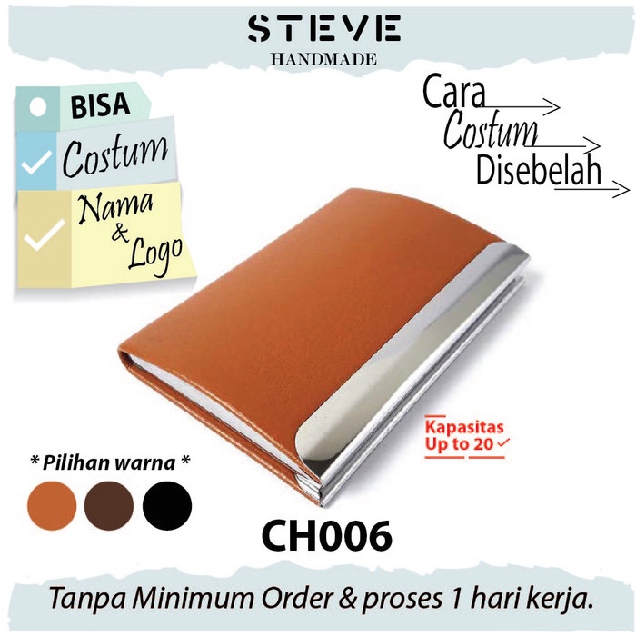 

Dompet Kartu Tempat Kartu Nama Name Card Holder Ch006 Tan Custom Star Seller